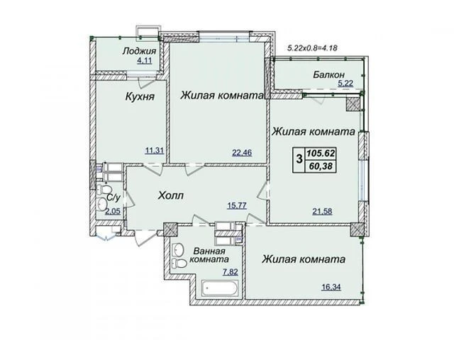 Sale of 3-room apartment 106 sq. m on Andriy Verkhoglyada St. 17V •