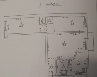 3-кімнатна квартира 56.9 м² у Одесса