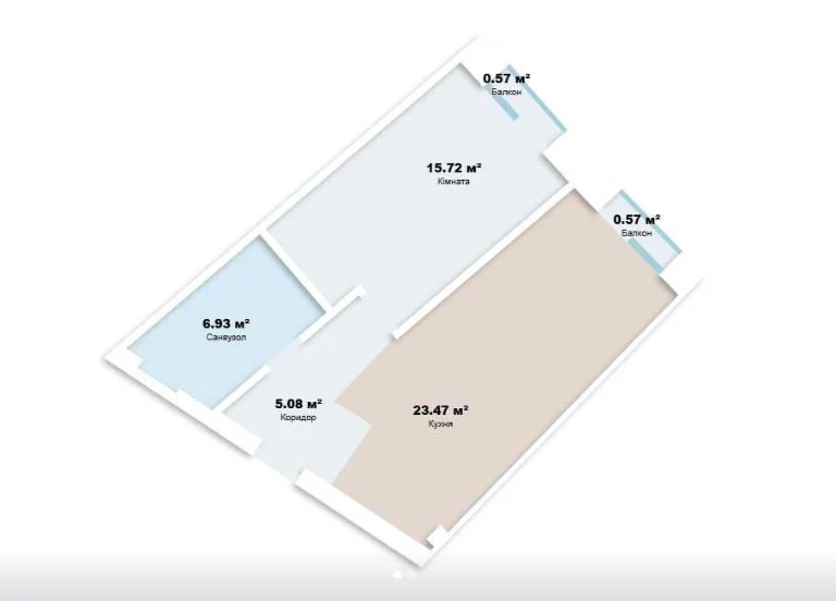 Продам 1-кімн. квартиру ( євродвушку) 52.35 м² ЖК Bereg Resi