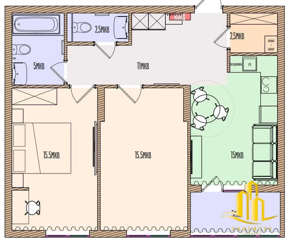 ‼️РЕМОНТ‼️Продаж 2к квартири 72м2 / ЖК Riel City / вул Гнізд