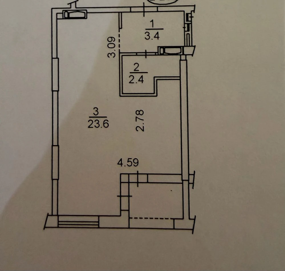 Продаж квартири 30,6 кв м ЖК Комфорт таун