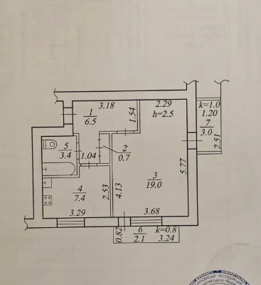 Продам 1 кімнатну квартиру Мініна, внизу пр. Поля (Кірова)