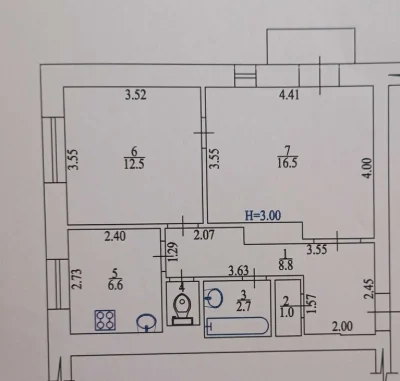 Selling 2 apartments in New Bavaria center, Kitaenko str., 4, Stalin-era building