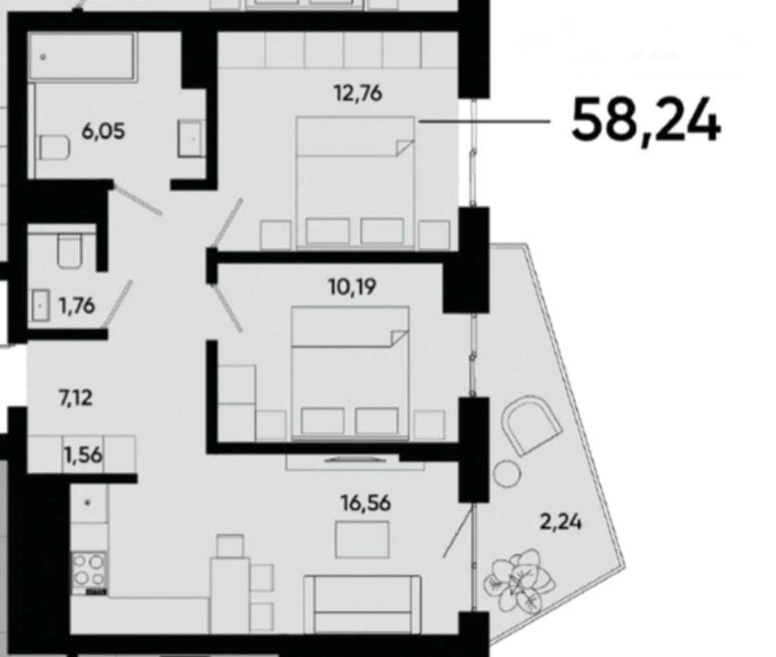 Продаж від власника, дешевше, ніж в забудовника, 2 кімн.кв.