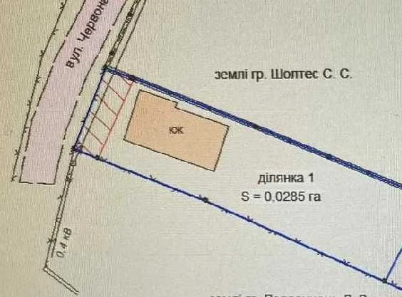 продаж земельної ділянки 2,85 сотки в Ужгороді, вул. Червона