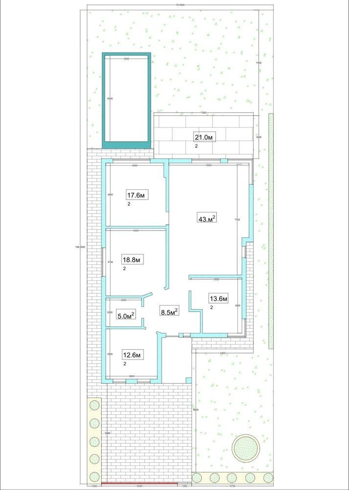 Продаж одноповерхового будинку 130 м²  | місце під басейн та