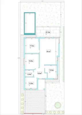 Продаж одноповерхового будинку 130 м²  | місце під басейн та