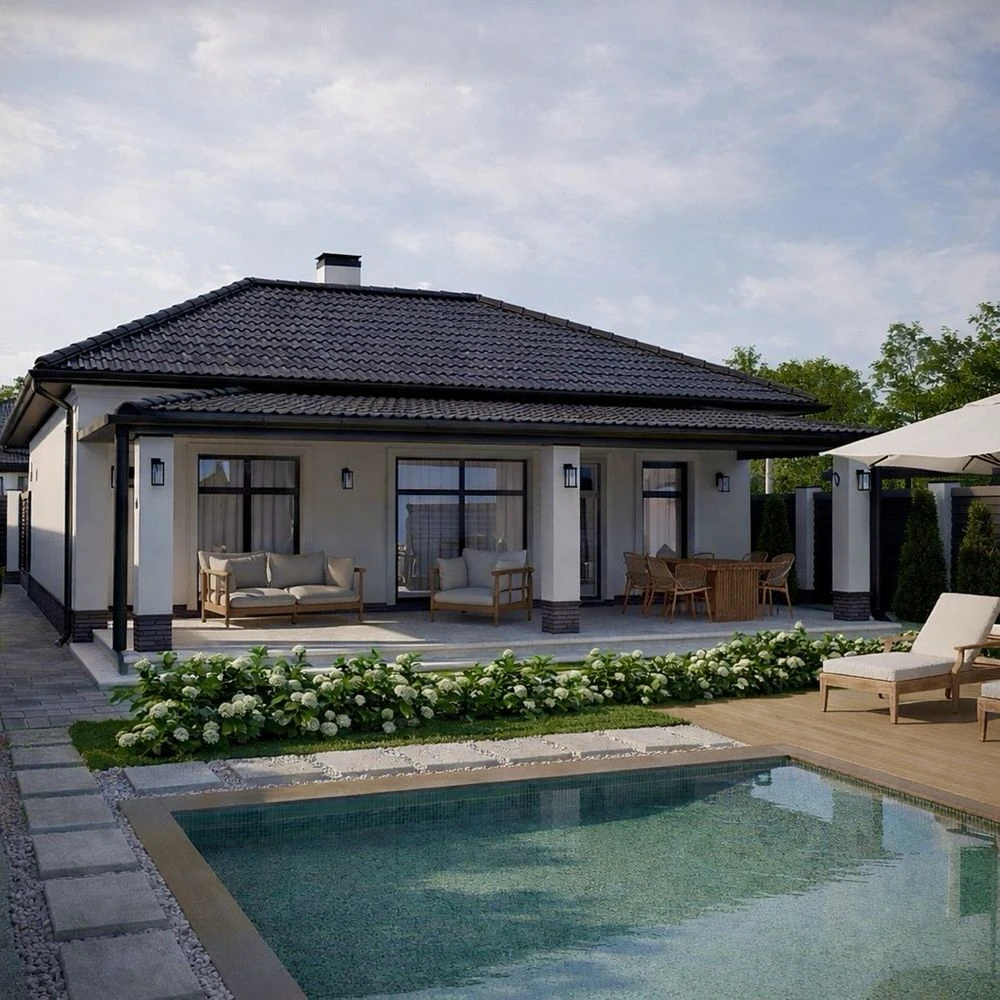 Продаж одноповерхового будинку 130 м²  | місце під басейн та