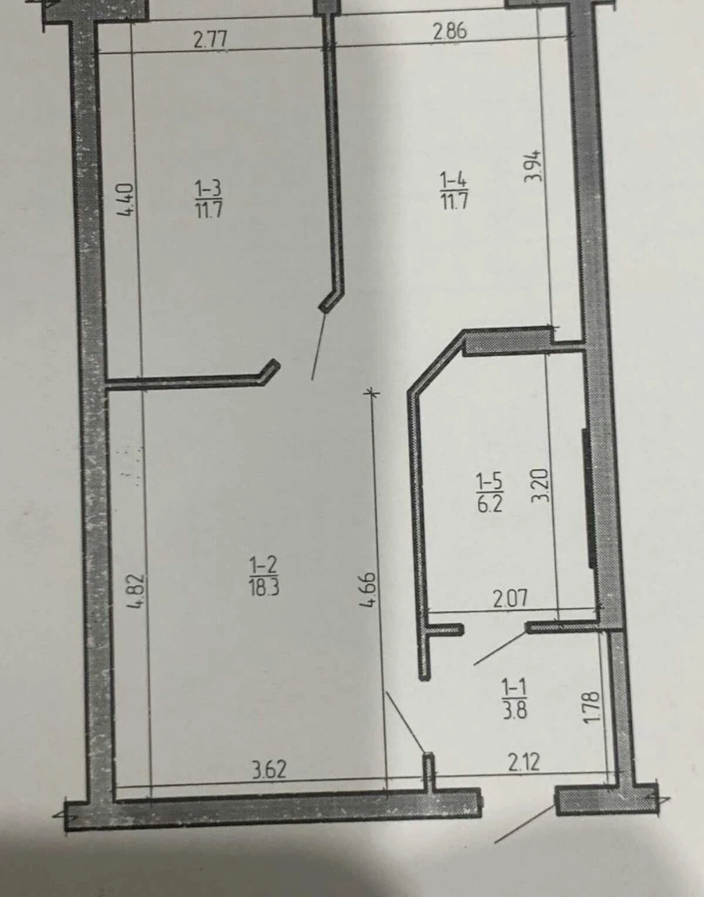 Продаж 1.5 квартира в самому центрі міста Терміново 38036