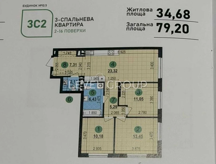 Продаж 3-кімнатної квартири 79 м² у ЖК «Варшавський-3» | Зак