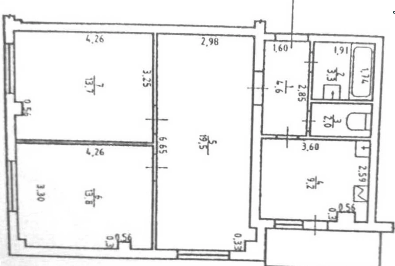 3 х комн. квартира 68 м.кв. 1 эт./14 эт.теплом , крепком  до