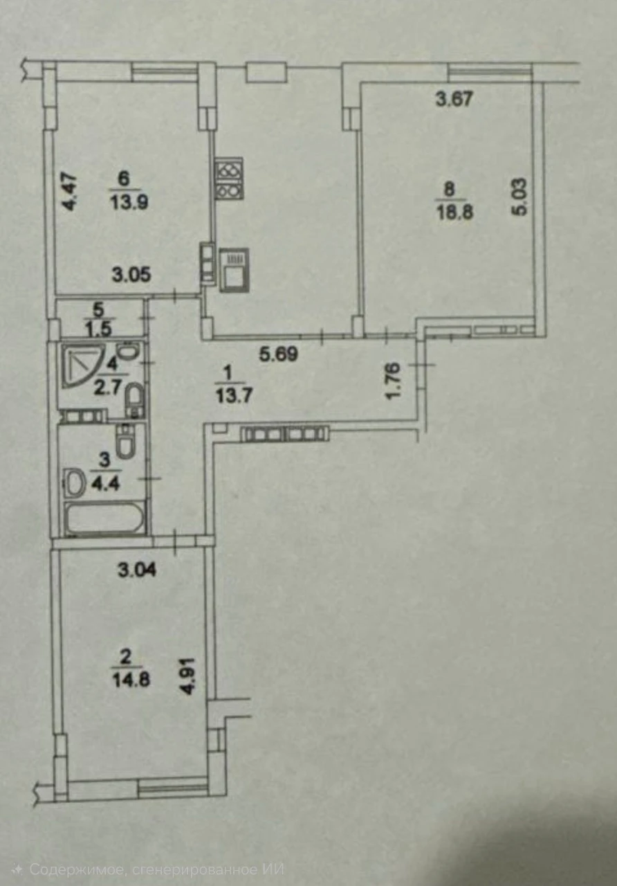 Продаж 3к квартири 87 м² ЖК Комфорт Таун вул. Регенераторна