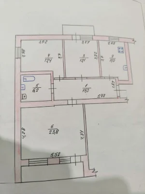 Продаж 3-х кімнатна квартира. Індивідуальне газове опал