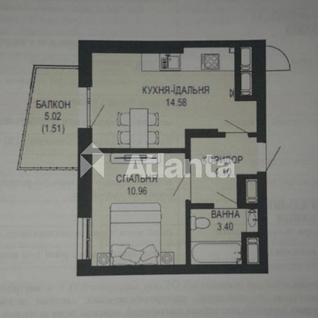 Продається 1-кімнатна квартира 35м² в ЖК Viking Hills вул.Щу