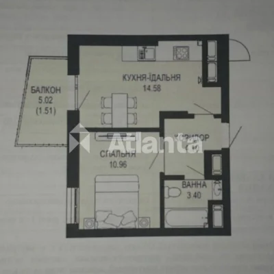Продається 1-кімнатна квартира 35м² в ЖК Viking Hills вул.Щу