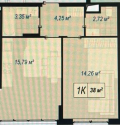 1-кімнатна квартира 38 м² | $850/м² | Розтермінування 10 міс