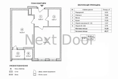 Продаж 1-кімн. квартири, 4/24, 45.17 м², ЖК Причал 8, Київ -