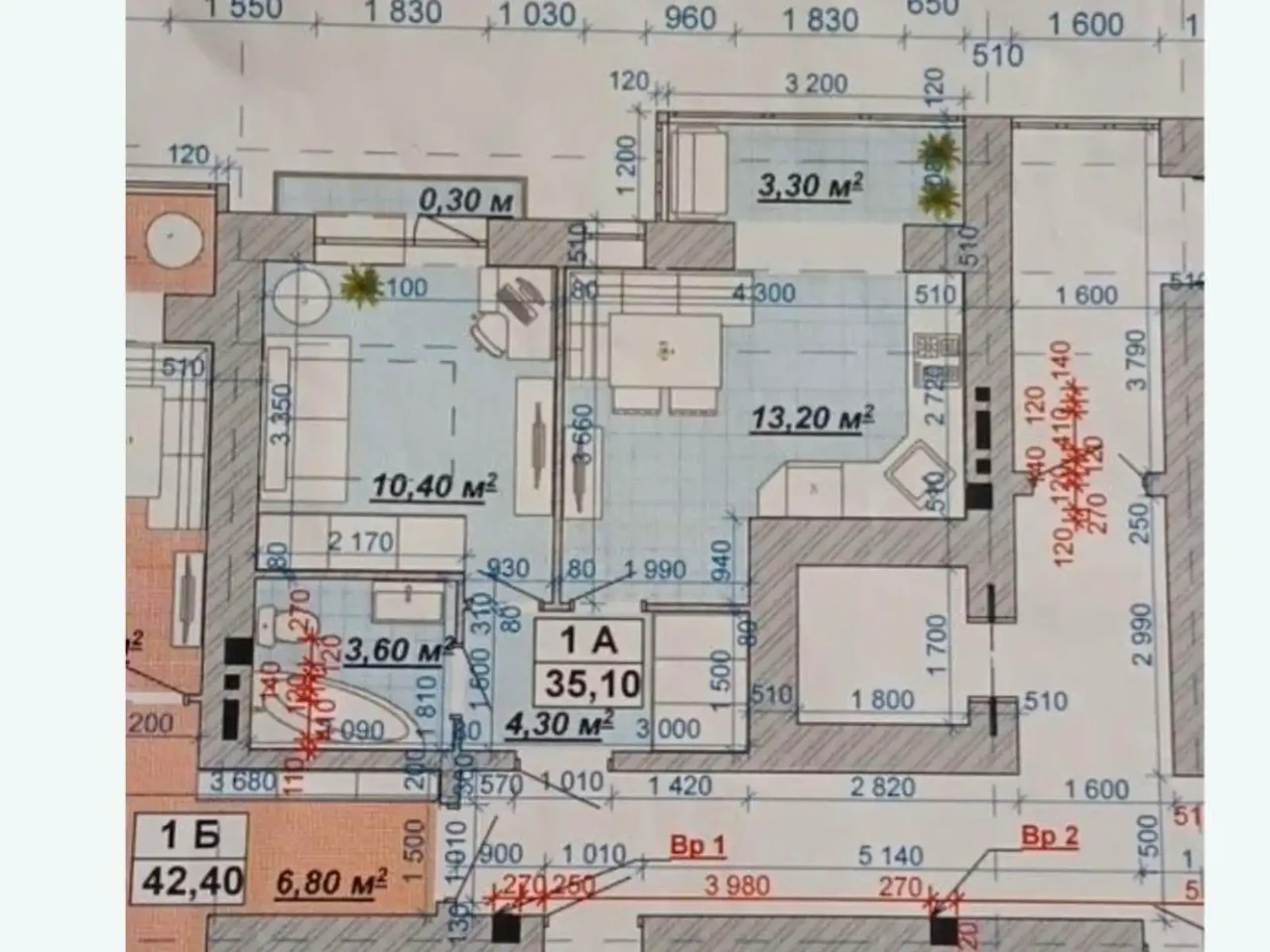 Продажа квартиры, 1 комната, 35 м², 12/14 этаж.