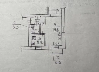 БЕЗ КОМИССИИ!  32.2 м². Продам 1к квартиру под ремонт, ул. А