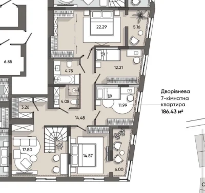 Продаж 7-кімнатної квартири ЖК Orlan Residence вул. Пластова