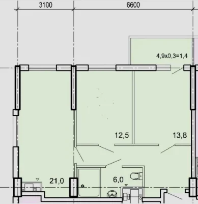 Продам двохкімнатну квартиру в жк Акрополь 3 . Середній фонт