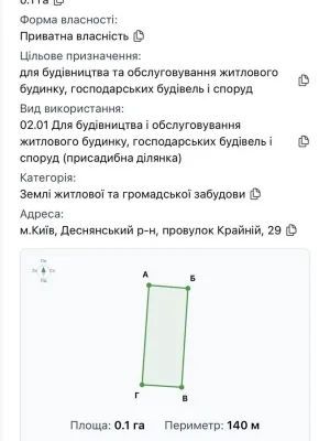 Продаж Ділянка під житлову забудову Деснянський