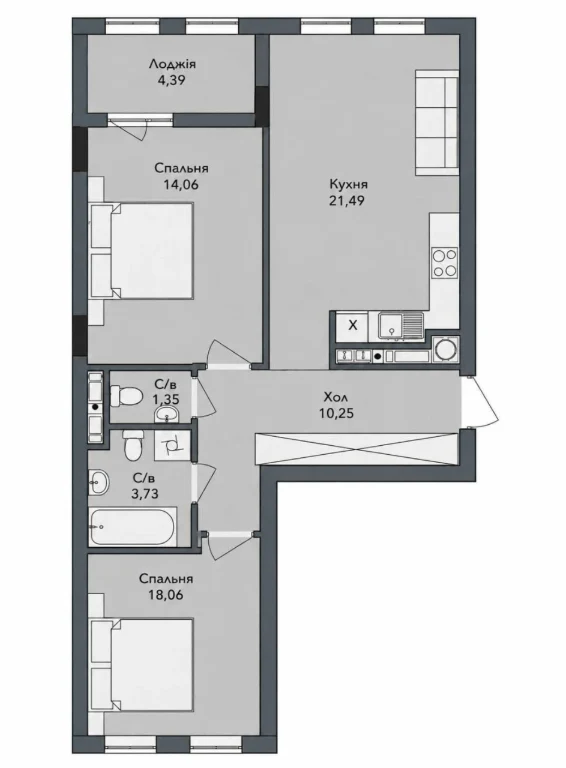 Велика 2 кім квартира бічна Зеленої | 73 м² за 109000 $