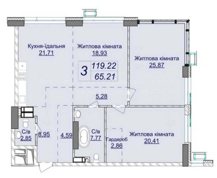 Продаж 3-кімнатної квартири 120м2 в ЖК Новопечерські Липки п