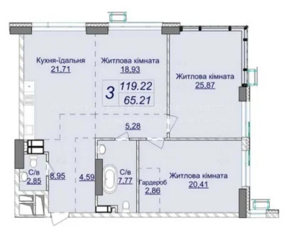 Продаж 3-кімнатної квартири 120м2 в ЖК Новопечерські Липки п