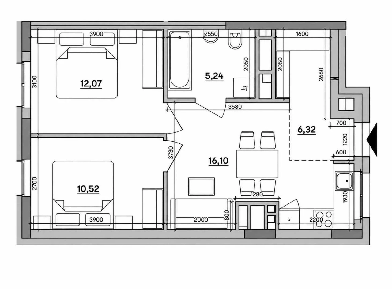 Продажа квартиры в двухкомнатной квартире, 50 м², ул. Стрийская, Франковское район
