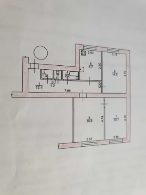 3-room apartment 71 sq.m (suitable for commercial use), area of Freedom Square