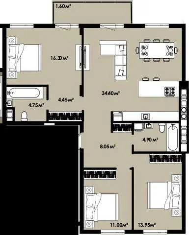Sale of 3-room apartment in the residential complex Willa Karolina, Kolumba