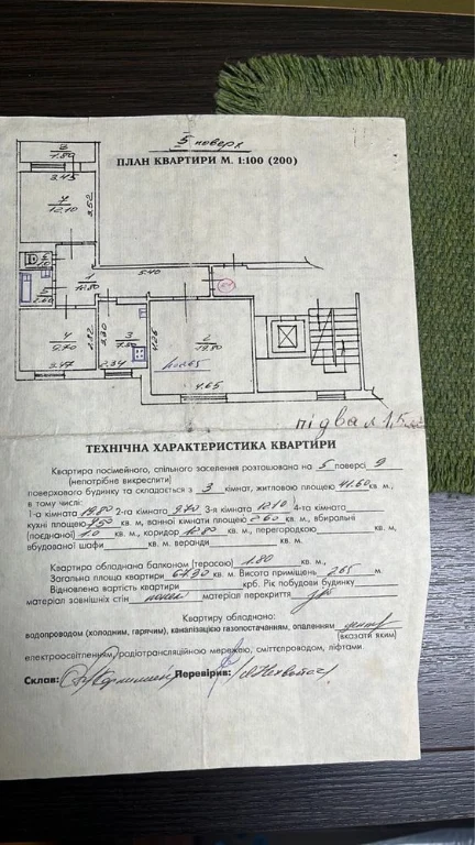 Sale of a 3-room apartment in K. Olgy