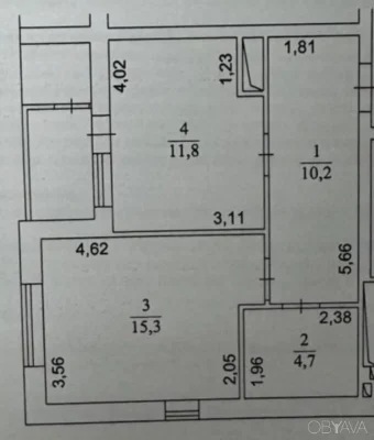 1-комнатная квартира, 46 кв.м