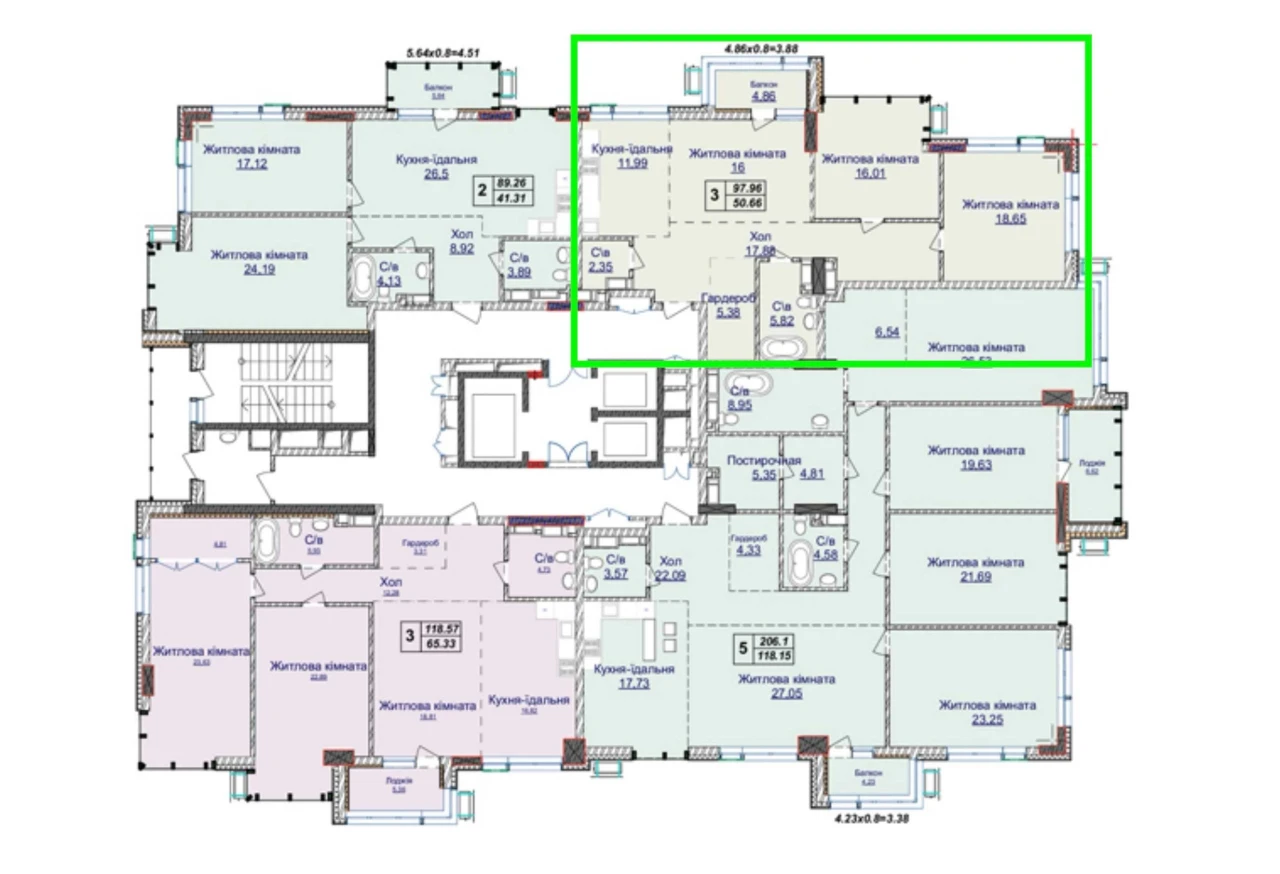 98 м² без% Актуально! | Продажа 3-комнатной квартиры с видом | в ЖК Новое Печерское Липки