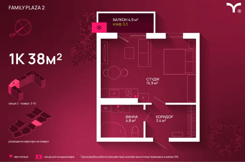 Selling a 1-bedroom apartment in the city center
