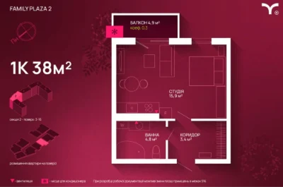 Selling a 1-bedroom apartment in the city center