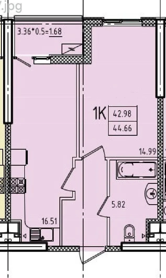 1-ком кв-ра в ЖК "Эллада" на 12 этаже, престижный район Арка