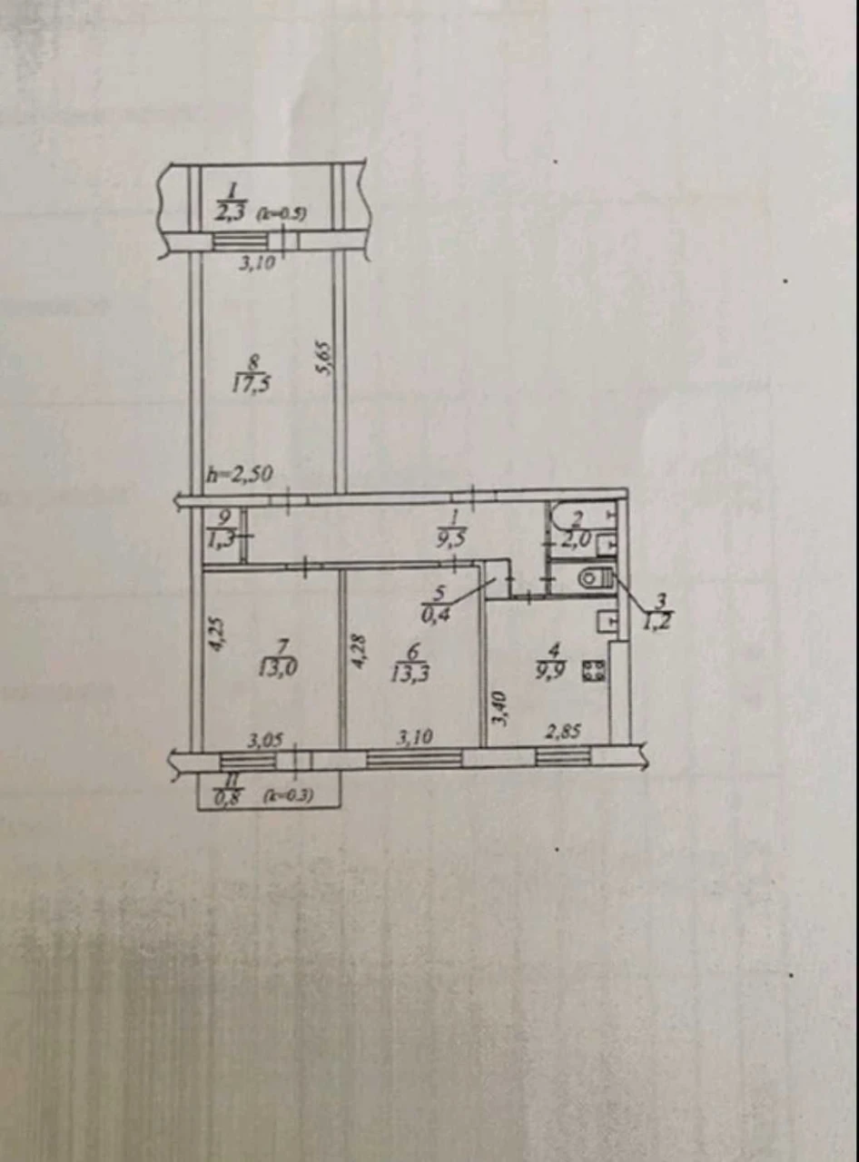 Продаж / 3- к / Парус / 71 м2 / кухня 10 м2 /
