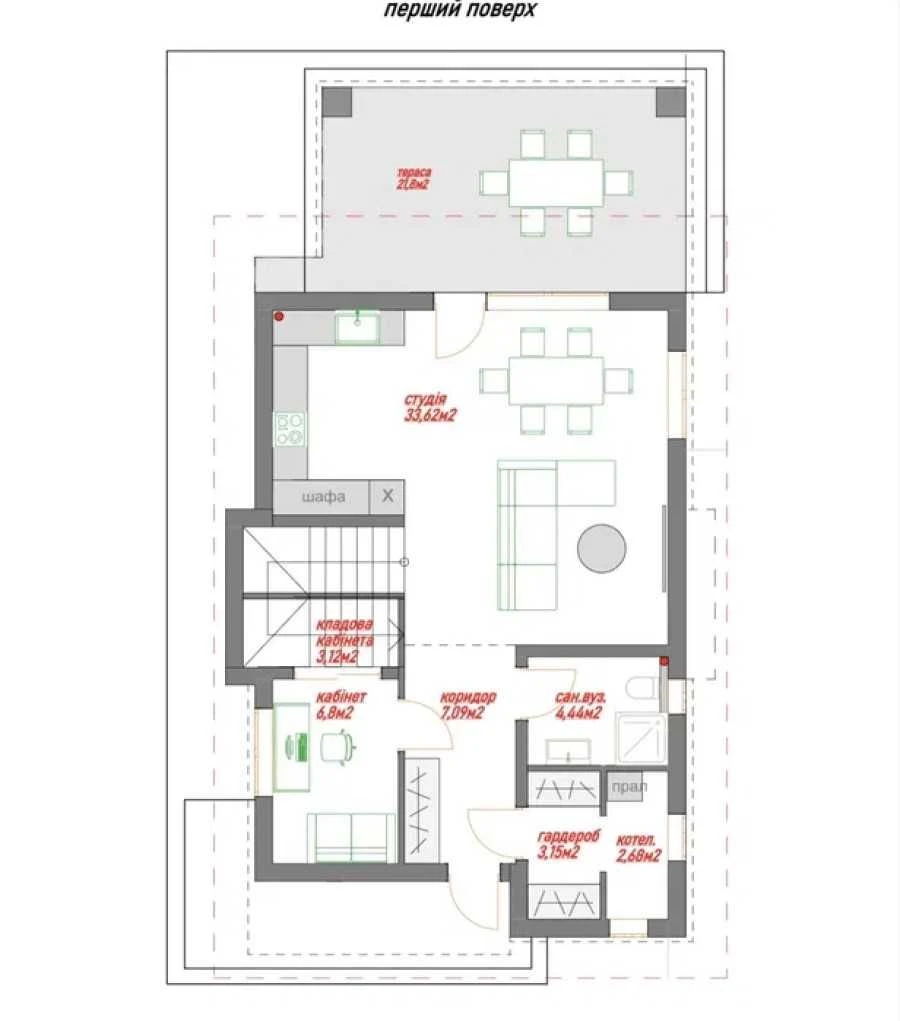 Modern House 140 sq m, Rough Finish, Martishiv 64, Sadova Vashenko