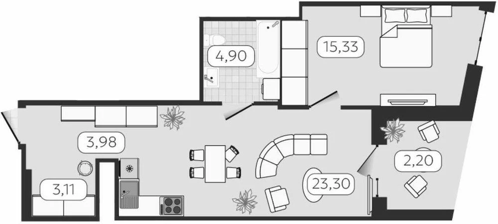 Продажа 1к. квартира 53 м2 в ЖК Глобус Баланс\Globus Balance,
