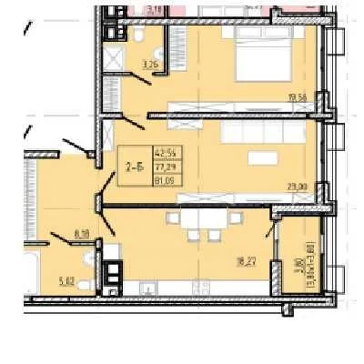 Двухкомнатная квартира в ЖК MODERN. 6-й Фонтан. Рассрочка 0