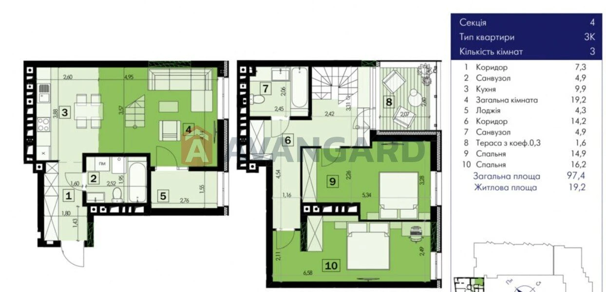 Sale of a two-level apartment | Residence 111 Zelena | No buyer's commission