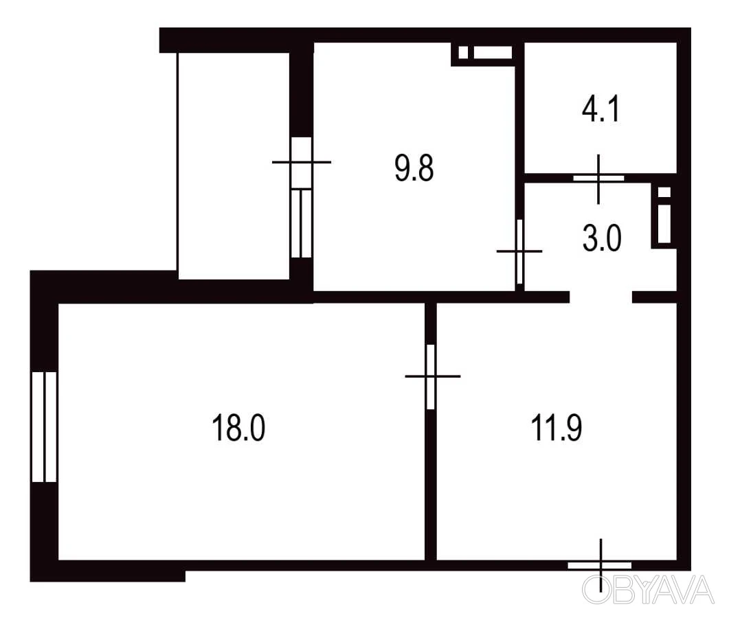 1-room apartment, 49.00 sq.m.