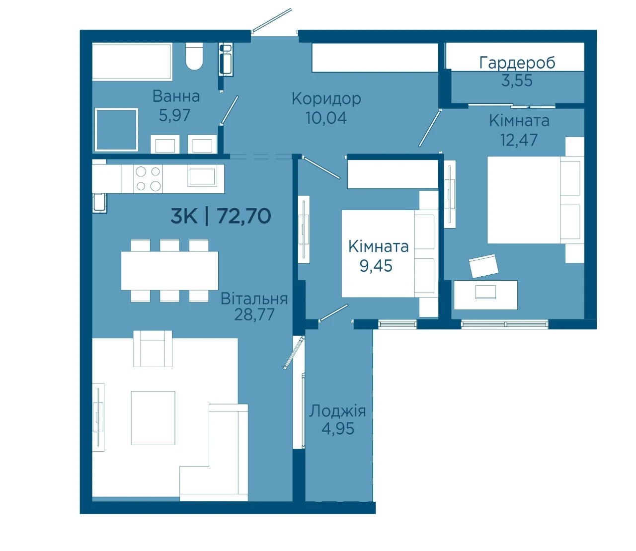Discount 3-bedroom apartment for the price of a 2-bedroom apartment!