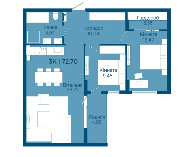 Discount 3-bedroom apartment for the price of a 2-bedroom apartment!