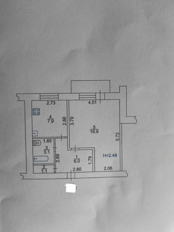 For sale 1 room apartment near Bara Bashova metro, 15 minutes