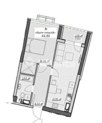 1-комнатная квартира, ЖК «Атмосфера», 45 м², море!