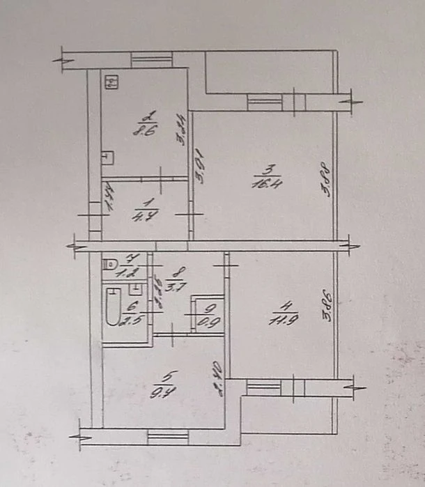 Центр! 3к квартира 63м², вул. Митницька 55, цегляний будинок