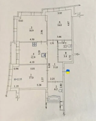Sale of a 3-room apartment in the "Meridian" residential complex